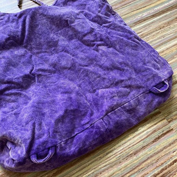 Leopards & Roses Patchwork Crossbody Hobo Bag Convertible Backpack NWT Purple - Picture 6 of 9